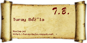 Turay Béla névjegykártya