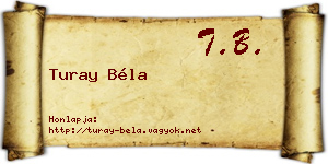 Turay Béla névjegykártya